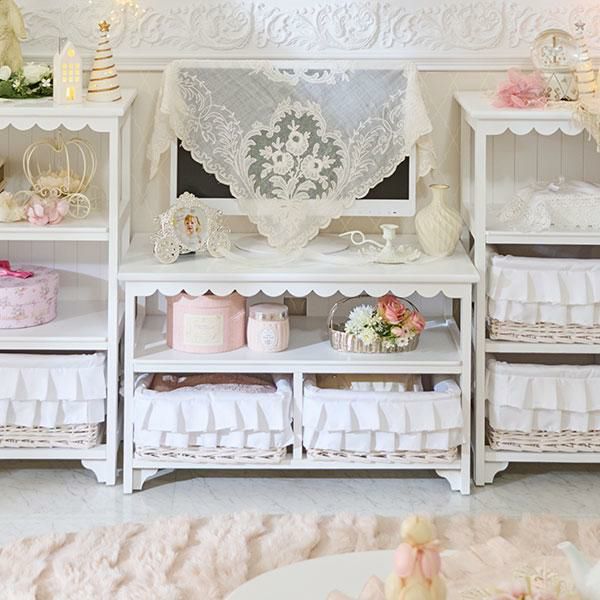 フリルバスケットテレビ台（小）／fleurette（フルレット） テレビ台・テレビボード 画像2