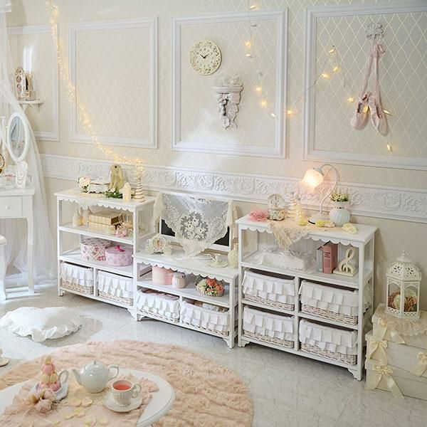 フリルバスケットテレビ台（小）／fleurette（フルレット） テレビ台・テレビボード 画像11