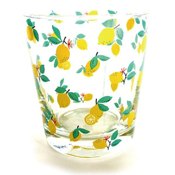 ガラスタンブラー／レモン＆フラワーズ グラス・タンブラー 画像1