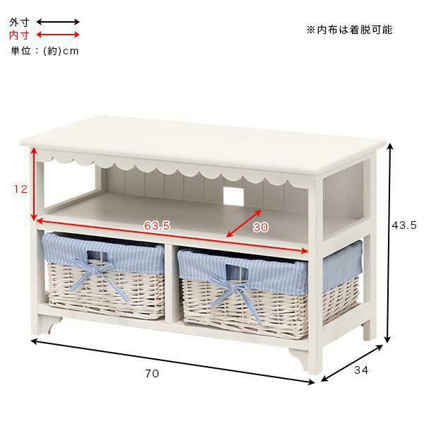 直送】フリルオープンテレビ台(小)｜かわいいお姫様インテリア家具
