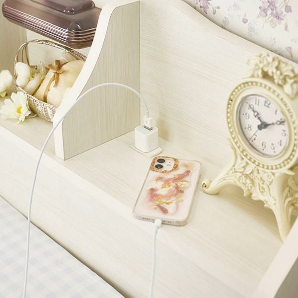 ライト付大量収納ベッド(シングル／マットレス付き) 収納付ベッド 画像4