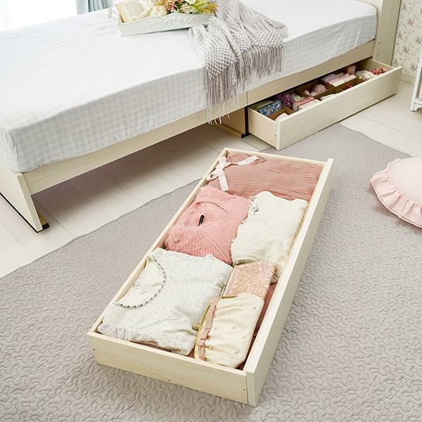 ライト付大量収納ベッド(シングル／マットレス付き) 収納付ベッド 画像5