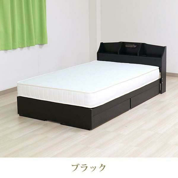 ライト付大量収納ベッド(シングル／マットレス付き) 収納付ベッド 画像8