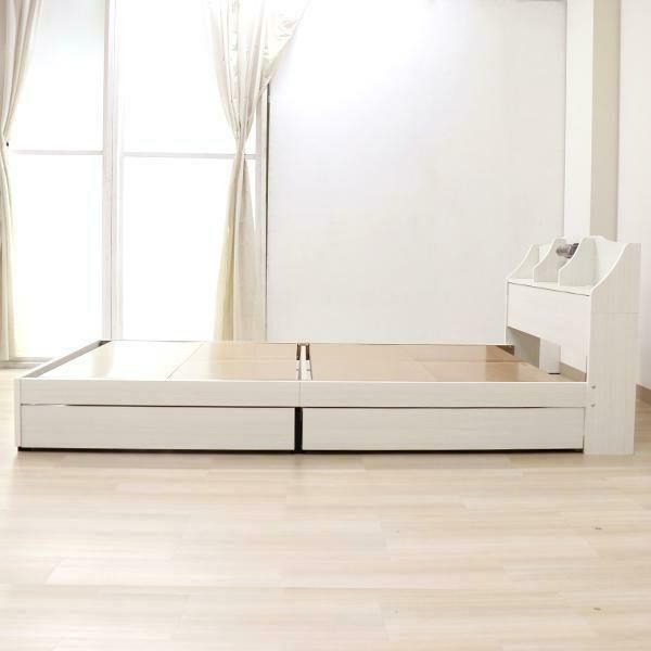 ライト付大量収納ベッド(シングル／マットレス付き) 収納付ベッド 画像20