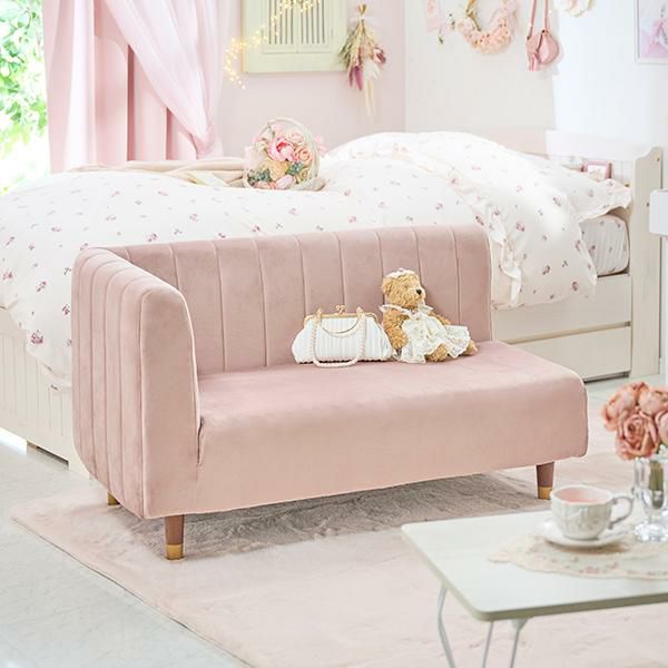 くすみダスティカラーの片肘コンパクトソファー 2人掛けソファ― 画像1