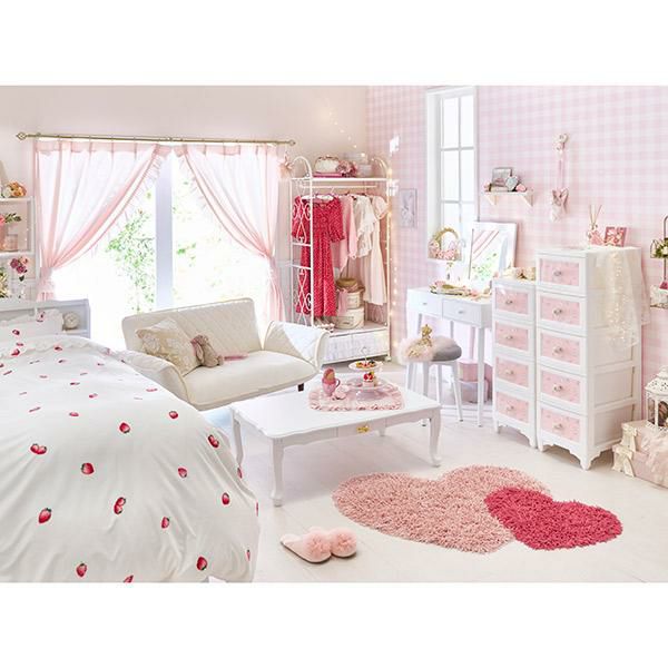 直送】ドレスチェンジチェスト5段/うさぎ柄｜かわいいお姫様インテリア