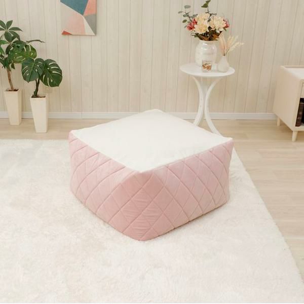 ストロベリーモチーフビーズクッション ジェラートピケ いちご 苺柄 ストロベリー ビーズクッション ソファ 人