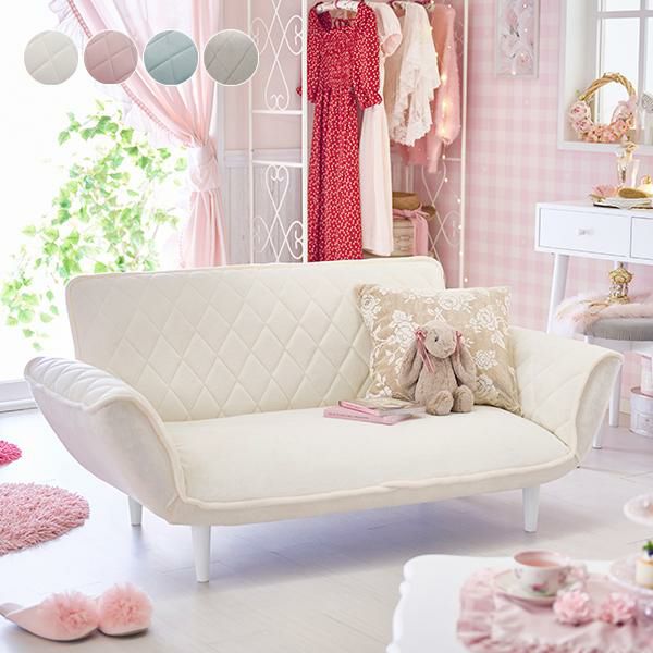 くすみパステルカラーのカウチソファー　2人掛け／ダイヤ 2人掛けソファ― 画像1