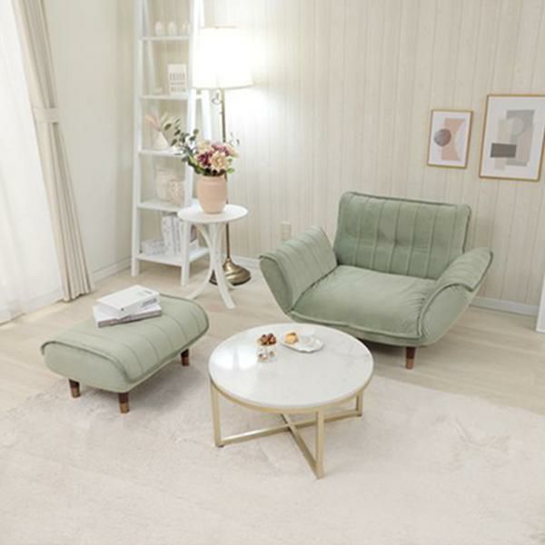 くすみダスティカラーのオットマン／ベロア スツール 画像14