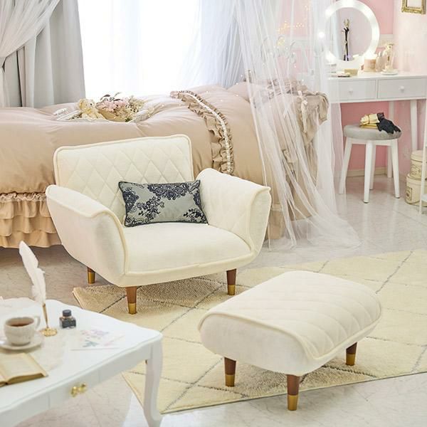 くすみパステルカラーのオットマン／ダイヤ スツール 画像2