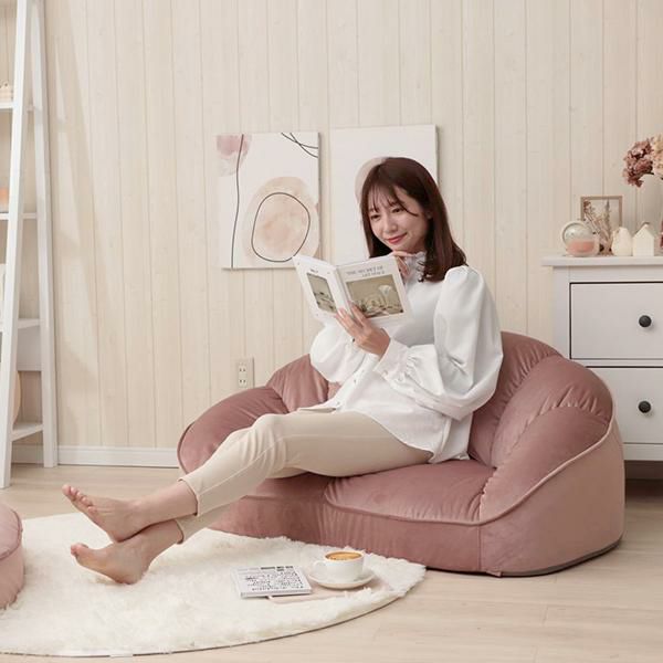 直送】くすみダスティカラーのシェルソファ／1.5人掛け