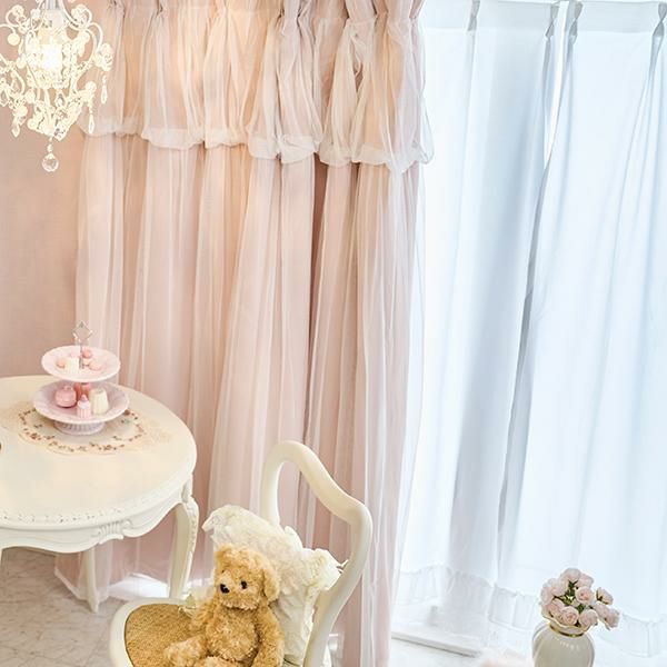 ★本日限定☆最終価格★未使用に近い♡ロマプリ♡フリルレースカーテン かわいいカーテンで憧れのプリンセスルームに♪【2023年版