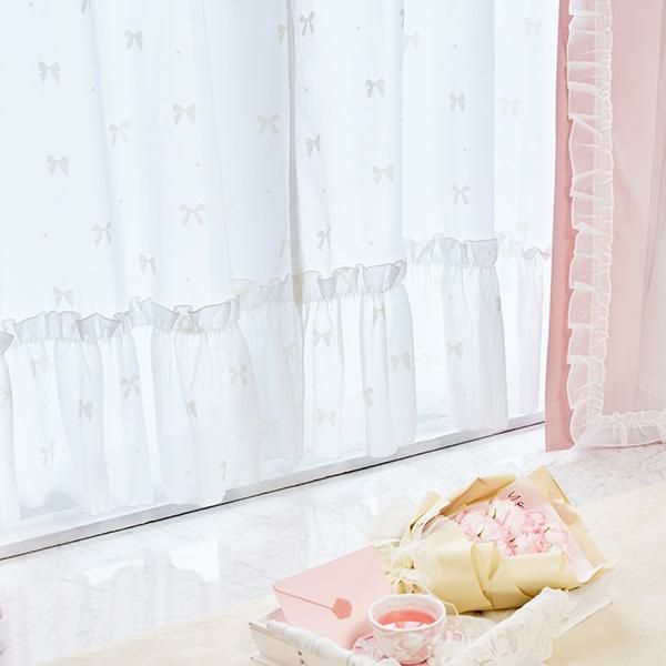 ☆Rumio☆様特注品♥デラックスカフェカーテン×3枚♥ブラウン レース