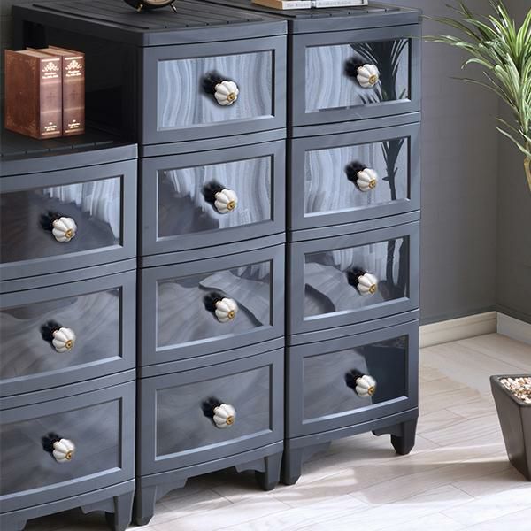 直送】ドレスチェンジチェスト4段/ブラック｜かわいいお姫様インテリア