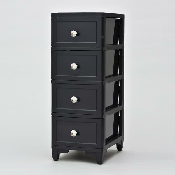 ロマンティックプリンセス ドレスチェンジチェスト4段／ブラック