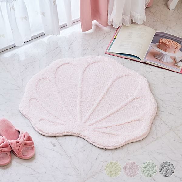 トイレマット シェル ラメ入り 55×65cm｜かわいいお姫様