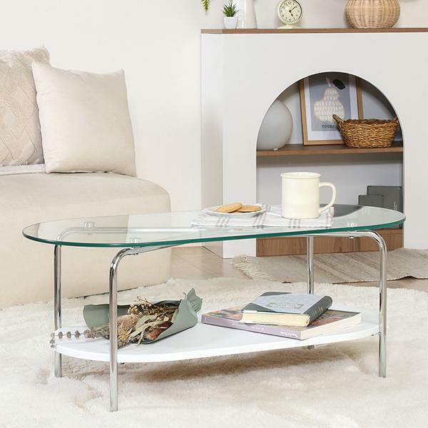 直送】【お届けグループD】ガラスセンターテーブル/Chamill
