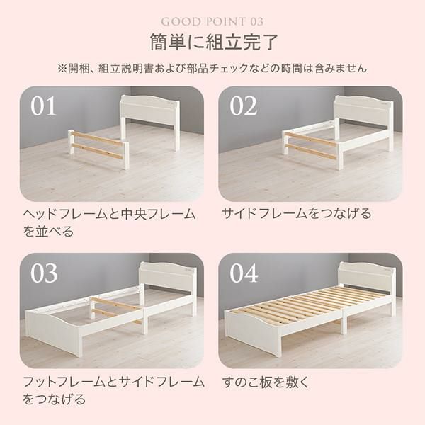 直送】簡単組み立てベッド（シングル・ボンネルコイルマットレス付 