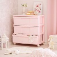 ピンクの三段チェスト 2つセット♪ 可愛い家具