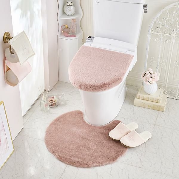 ラビットファー調トイレマット【単品】/pupumof (ププモフ)｜かわいい
