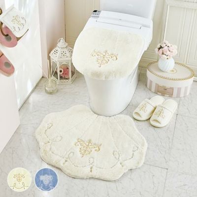 トイレマット シェル ラメ入り 55×65cm｜かわいいお姫様インテリア家具・雑貨の通販｜トイレマット・トイレ ファブリック｜ロマンティックプリンセス（ロマプリ）