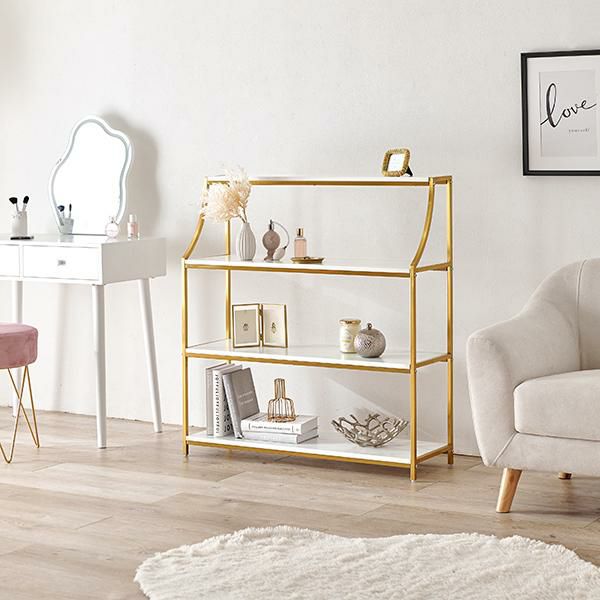 直送】ゴールドフレームラック(幅91cm)/Marble(マーブル)｜かわいい