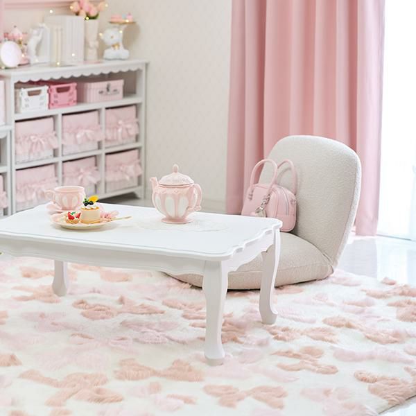 ふんわリボンラグ(正方形・180×180)｜かわいいお姫様インテリア家具