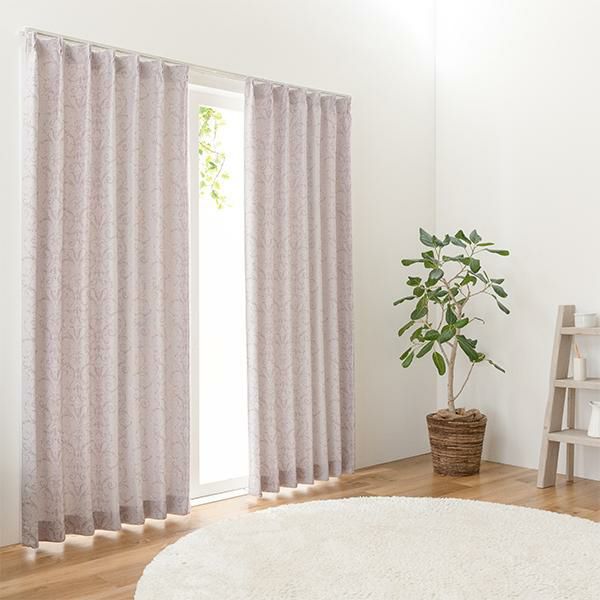 スミノエ カーテン 遮光 4点セット ダマスク柄 ドレープカーテン 4枚