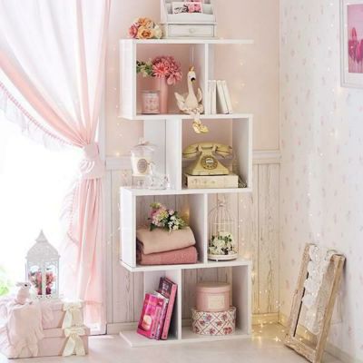 プリンセス❤　スライド 　4段ブックシェルフ　【新品未使用】 スノーホワイトプリンセス プチROCOCO 姫系 スライド本棚4段