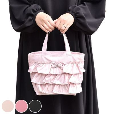 アイドル写真付きフリルバッグ mily bilet】大胆なフリルが大人可愛い。チュール使いフリルバッグ