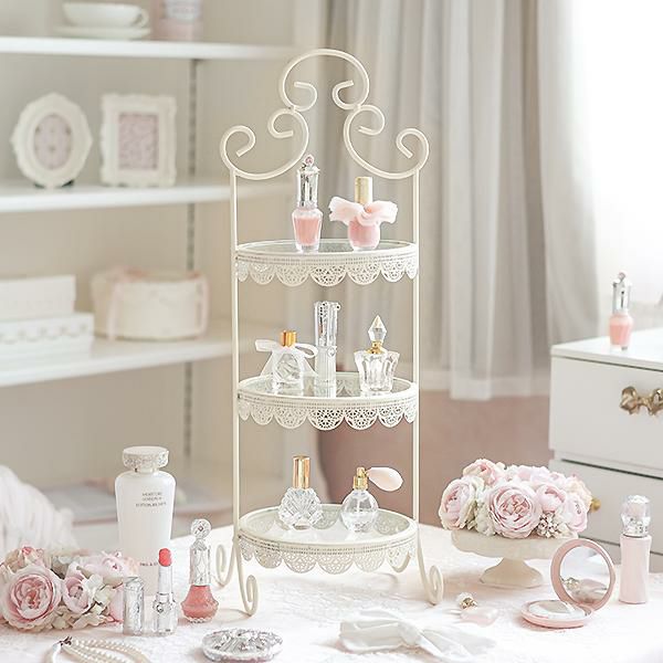 ディスプレイ3段トレイ(フレンチアイアン)｜かわいいお姫様インテリア
