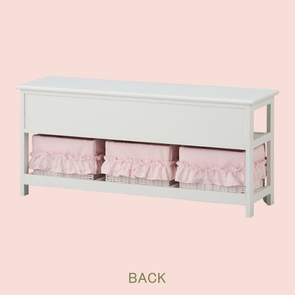 大型】フリルバスケットTV台チェスト(3杯・ピンク)/fille(フィーユ