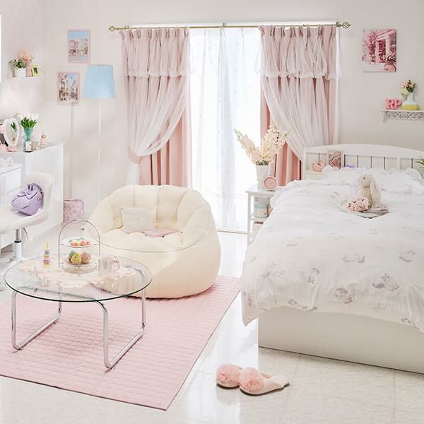 直送】ガラステーブル(サークル・幅80cm)｜かわいいお姫様インテリア