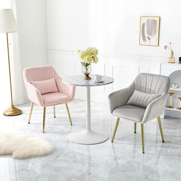 直送】ダイニングチェア(シェル・肘付き)/ベロア｜かわいいお姫様