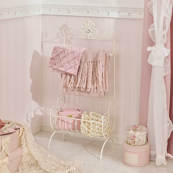 直送】棚付きアイアンハンガーラック(シャルドンアイアン)｜かわいい