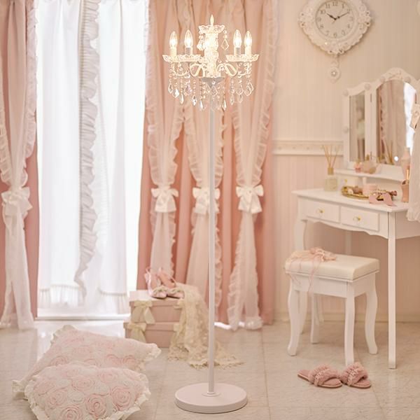 シャンデリアフロアライト(5灯)｜かわいいお姫様インテリア家具・雑貨