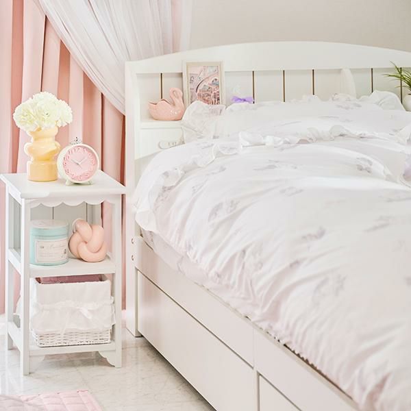 キャットリボン布団カバー3点セット(シングル)【ラッピング対応可能