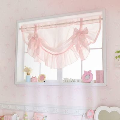 チュールリボンのダブルカフェカーテン【ラッピング対応可能