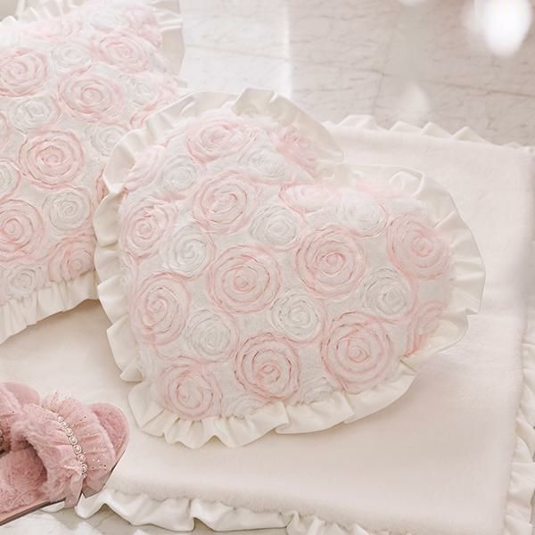 シフォンローズハートクッション｜かわいいお姫様インテリア家具・雑貨