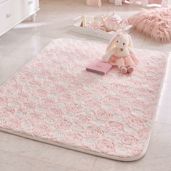 直送】モチふわラビットタッチエコファーラグ(180×180)｜かわいい