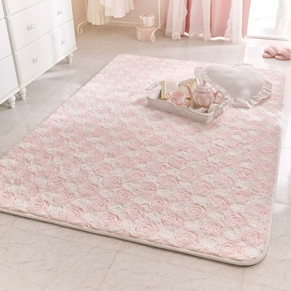 シフォンローズラグ(長方形130×190)｜かわいいお姫様インテリア家具