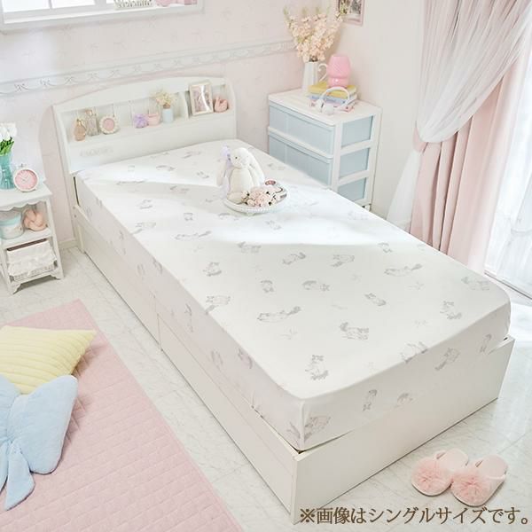 ロマンティックプリンセス セミダブルベッド 直送】【お届けグループB】ライト付大量収納ベッド(セミダブル